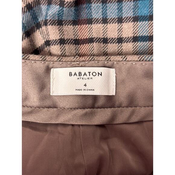 Babaton Pants 4 Womens Aritzia Check Plaid Pleated Flannel High Rise Trouser - Picture 6 of 7